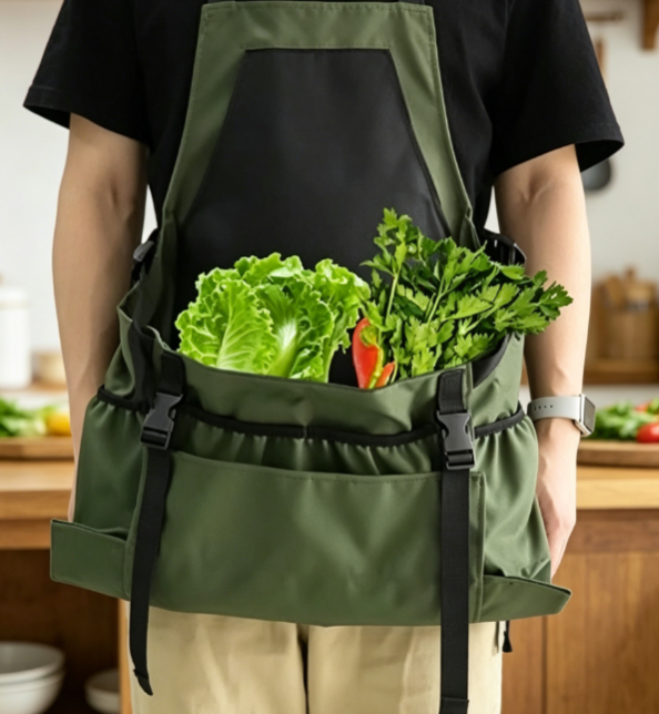 Fruit Picking Apron Bag with Quick-Release Harvest Pocket