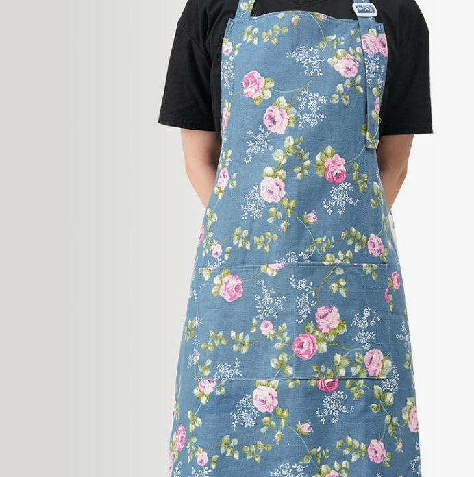 Cotton Linen Apron with Pockets for Home and Garden Use