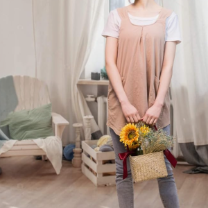 Cotton Apron with Pocket, Adjustable Work Apron