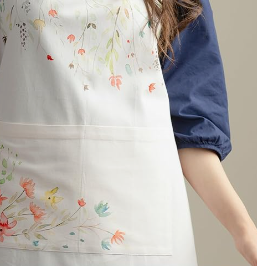 Floral Waterproof Apron with Pocket