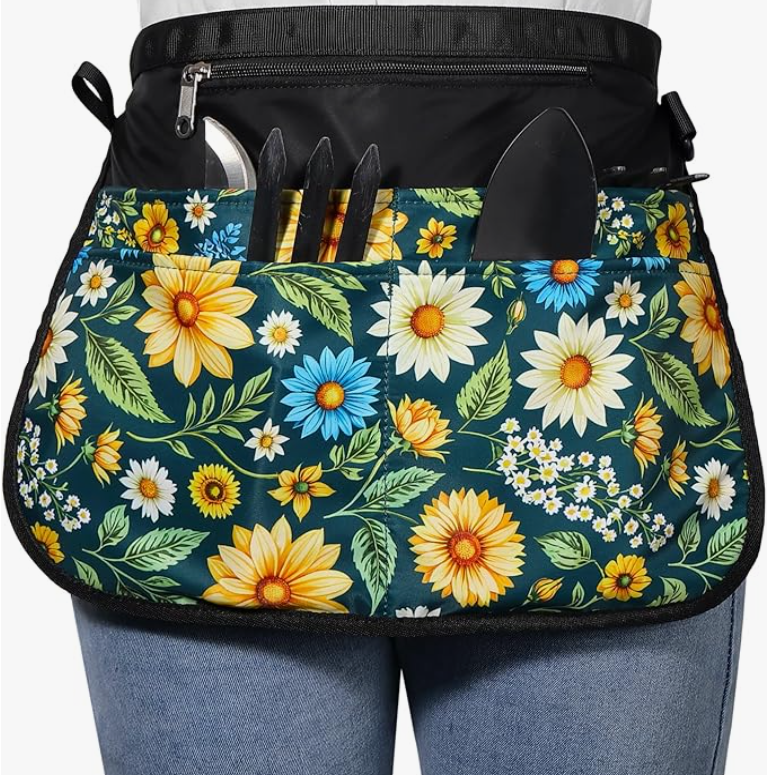 Garden Apron with 5 Pockets, Half Waist Design