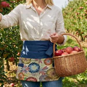 Floral Half Apron with 8 Pockets