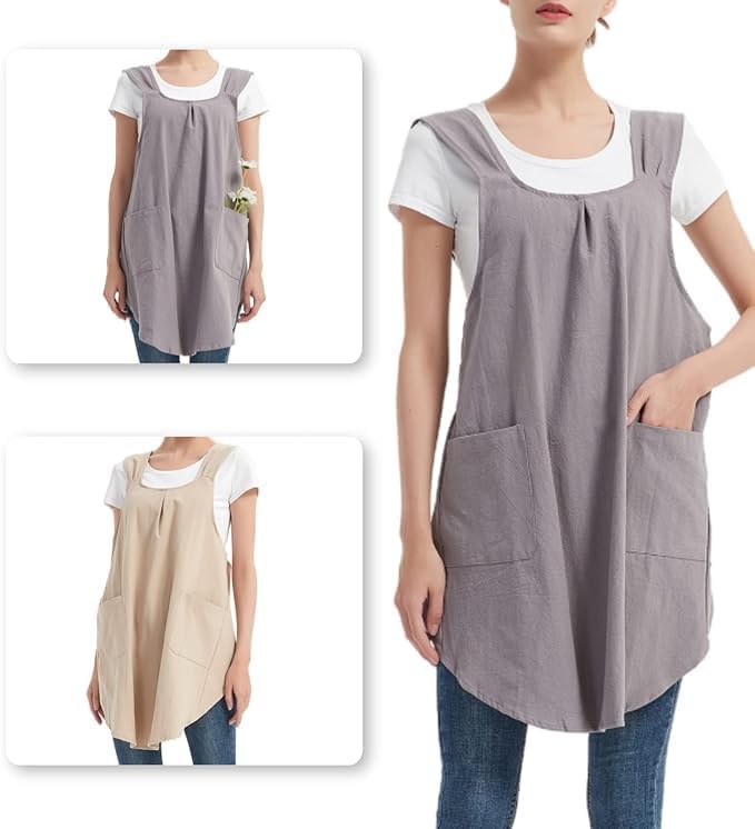 Cotton Apron with Pocket, Adjustable Work Apron - Image 2