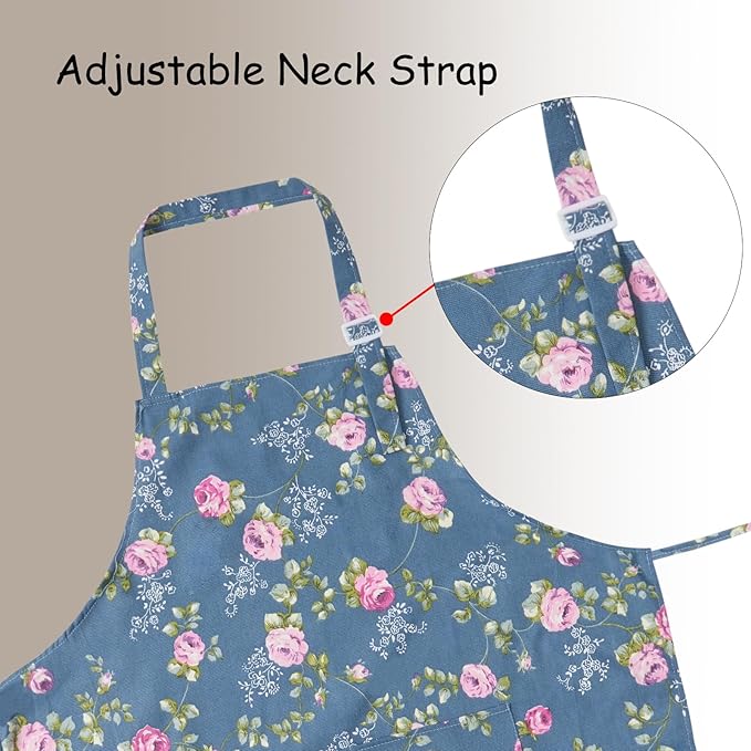 Cotton Linen Apron with Pockets for Home and Garden Use - Image 2