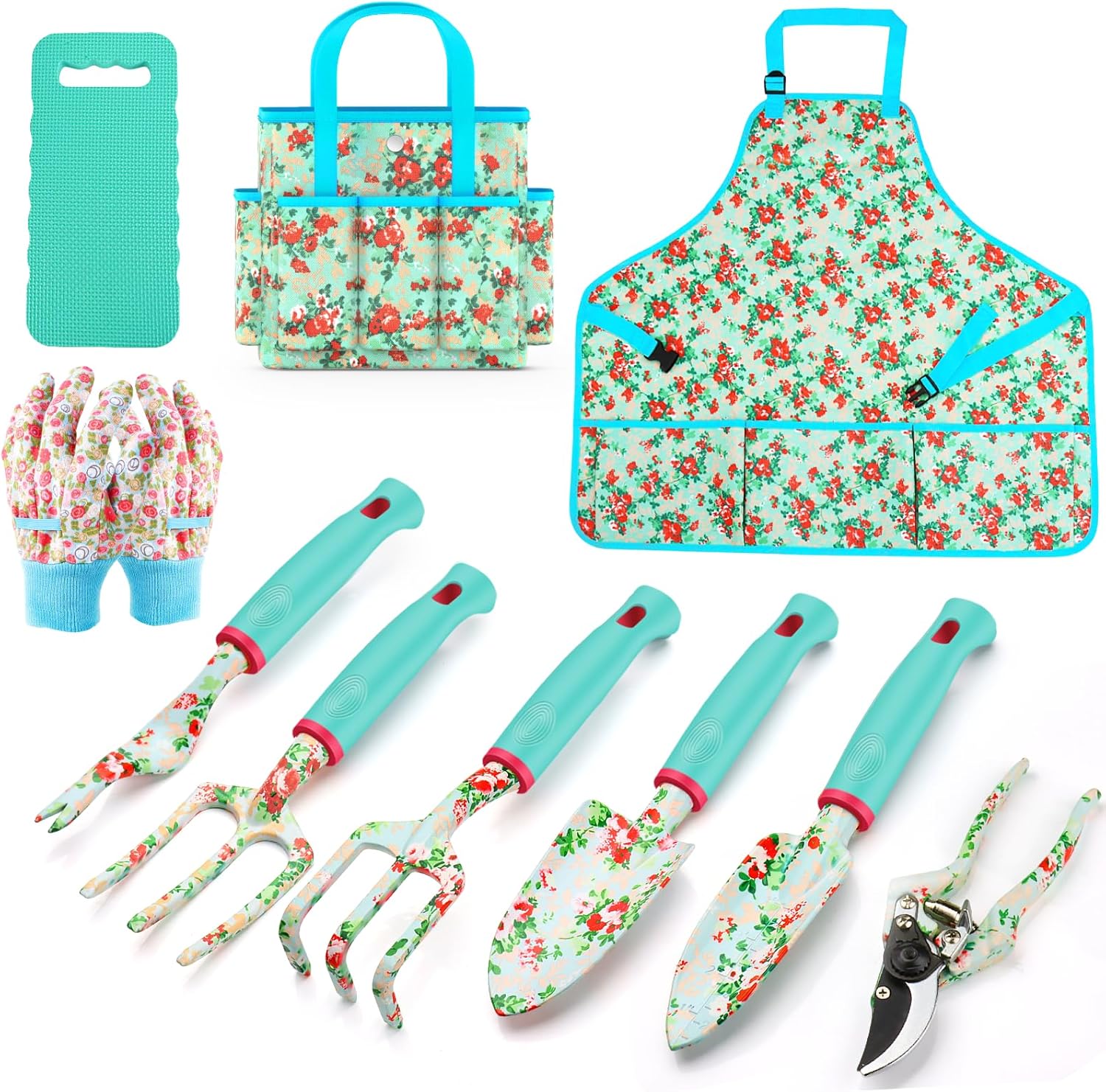 Garden Tool Set with Tote Bag, Apron and Gloves